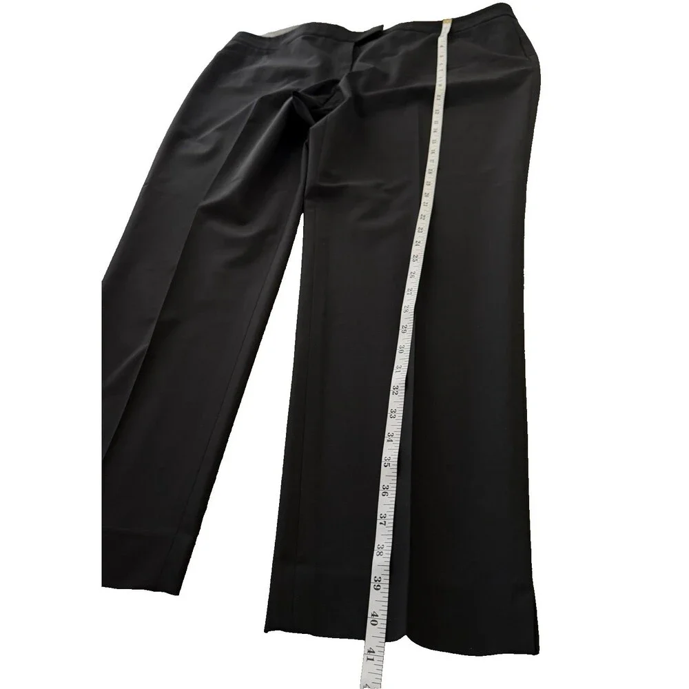 Lafayette 148 New York Womens Black Wool Blend Straight Leg Dress Pants Size 14 - Picture 7 of 7